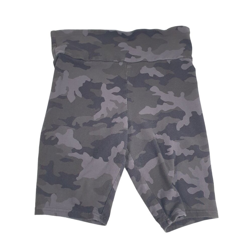 Wild Fable Women Gray Camo High Waisted Bicycle Shorts Stretch Medium 26" Waist